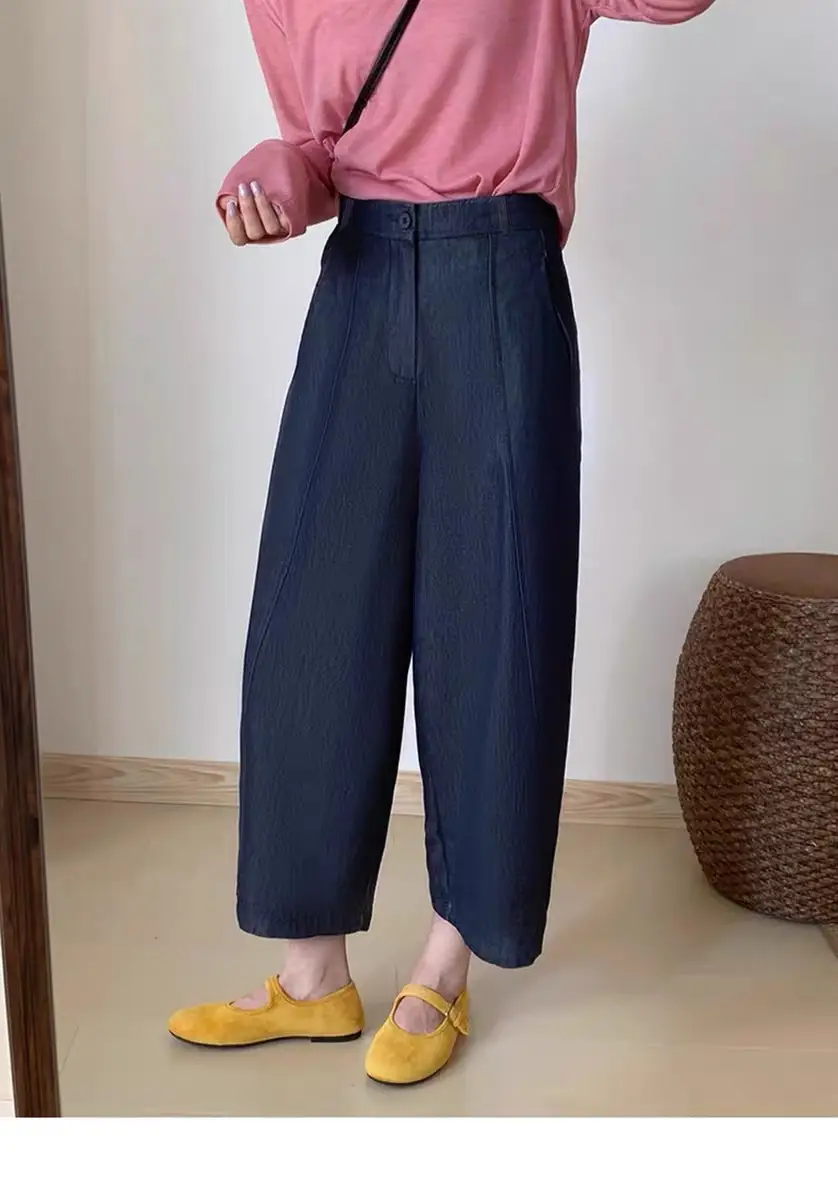 Dark Blue Harem Jeans Plus Size Pear Shaped Figure — feature 10