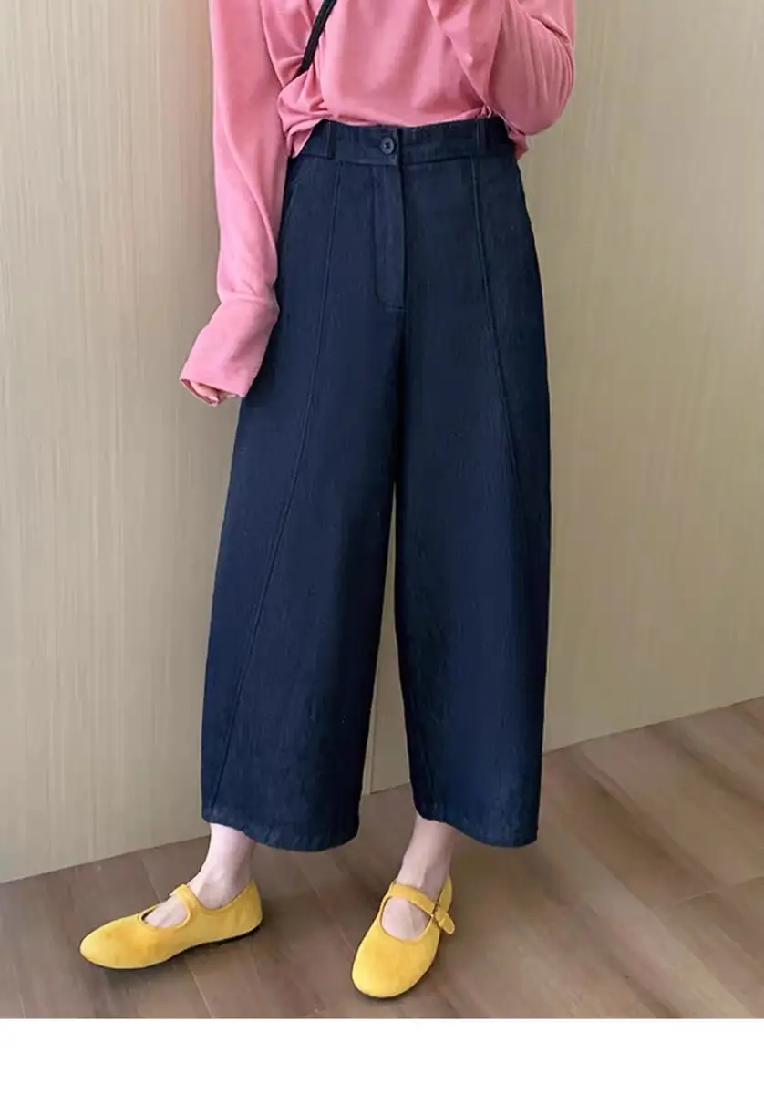 Dark Blue Harem Jeans Plus Size Pear Shaped Figure — feature 7