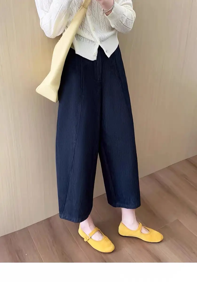 Dark Blue Harem Jeans Plus Size Pear Shaped Figure — feature 9