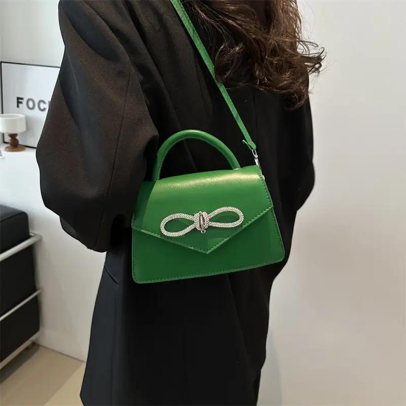 Green Bow Stitching Women's Shoulder Bag - Image 9