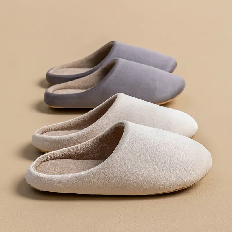 Cixi Cotton Slippers for Women in Autumn and Winter for Couples at Home Indoor Confinement Warm Non-Slip Plush Home Cotton Slippers for Men