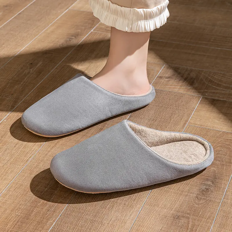 Cixi Cotton Slippers for Women in Autumn and Winter for Couples at Home Indoor Confinement Warm Non-Slip Plush Home Cotton Slippers for Men