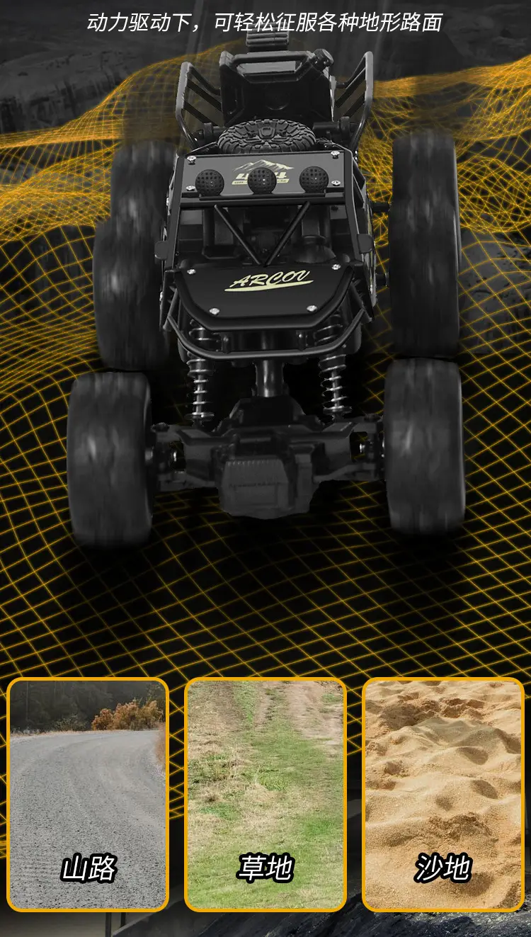 Cross-Border Oversized Remote Control Drift Off-Road Racing Toy Four-Wheel Drive Climbing Bigfoot High-Speed Charging Racing Car — feature 6