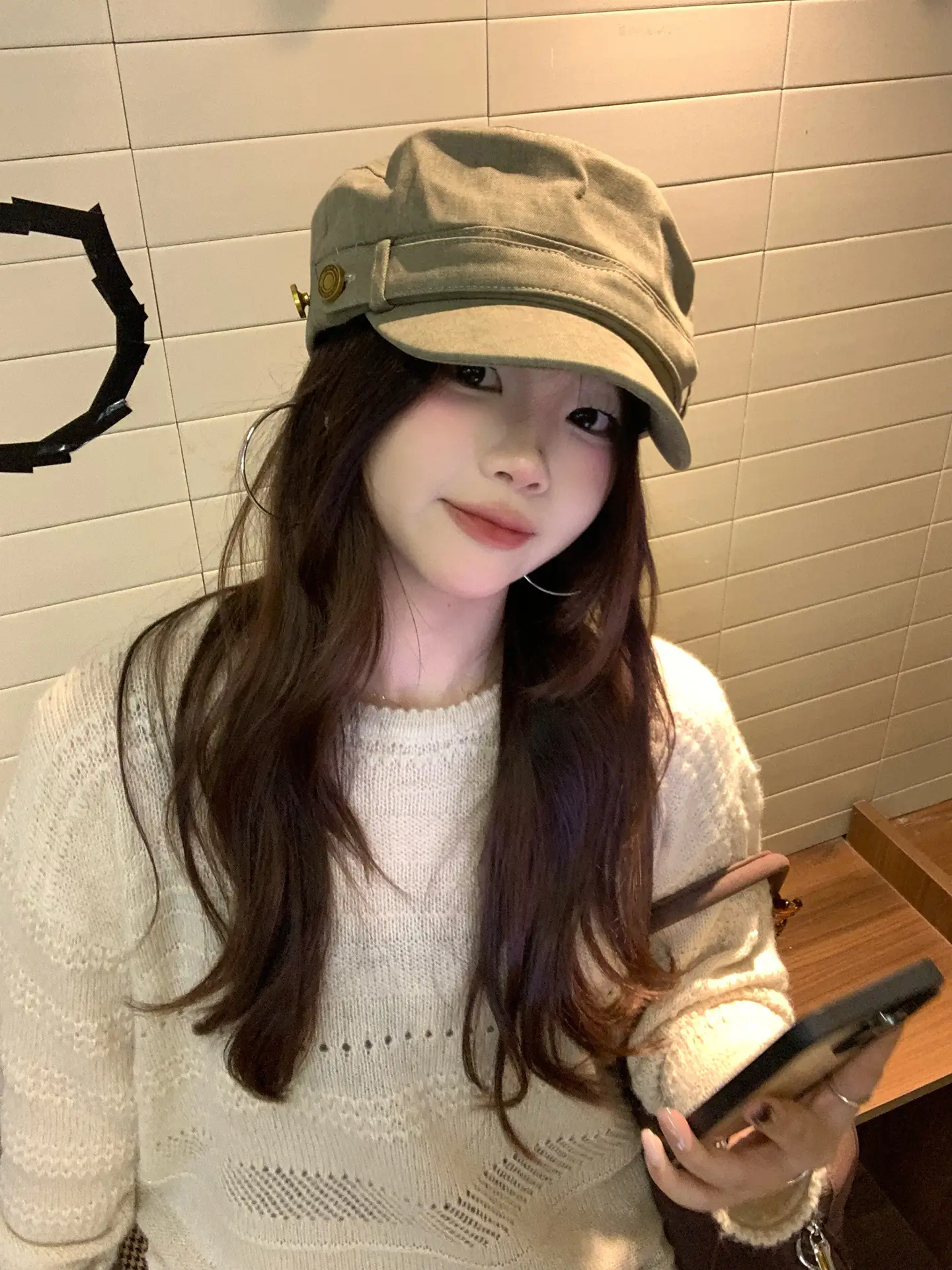 Japanese Retro Duckbill Cap Women Brown Black Maroon Olive — feature 4