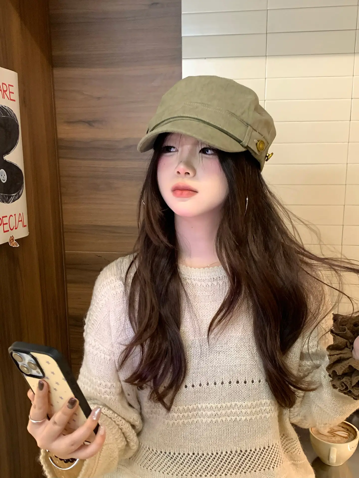 Japanese Retro Duckbill Cap Women Brown Black Maroon Olive — feature 5