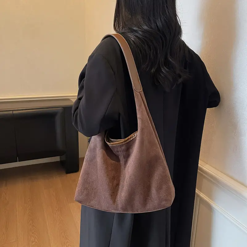 2026 Women's Maillard Suede Shoulder Bag Large Capacity - Image 6
