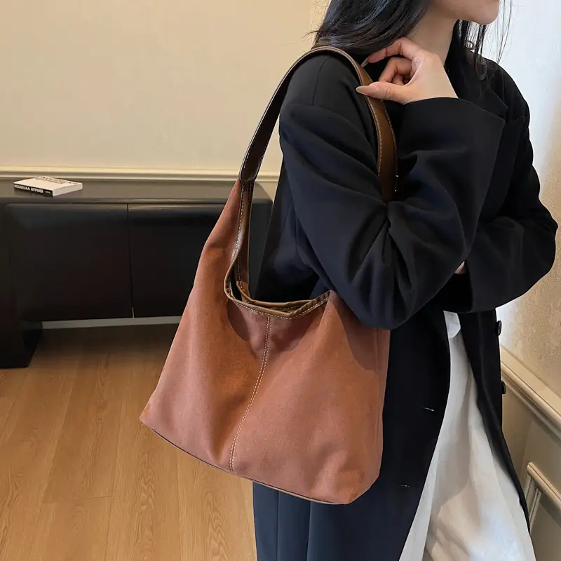 2026 Women's Maillard Suede Shoulder Bag Large Capacity - Image 7