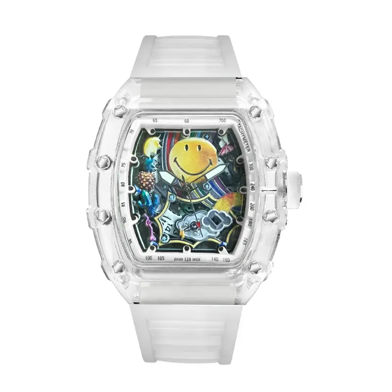 Smiley Richard Series Men's Watch Casual Fashion Quartz Watch Domineering Luminous Barrel-Shaped Watch Foreign Trade Hot Model