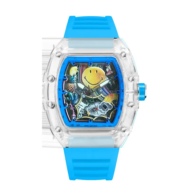 Smiley Richard Series Men's Watch Casual Fashion Quartz Watch Domineering Luminous Barrel-Shaped Watch Foreign Trade Hot Model