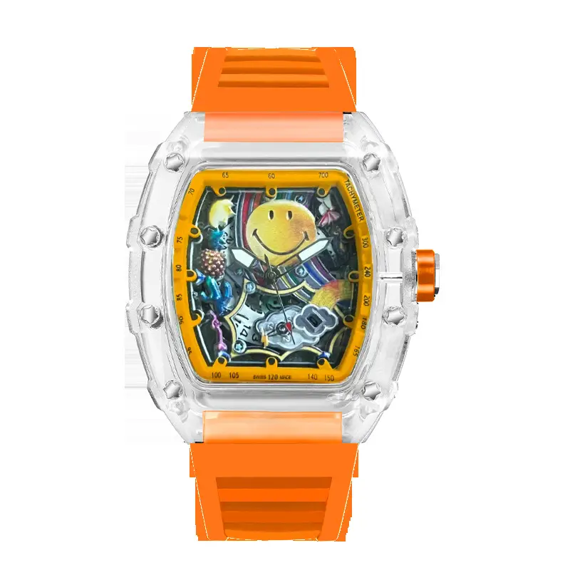 Smiley Richard Series Men's Watch Casual Fashion Quartz Watch Domineering Luminous Barrel-Shaped Watch Foreign Trade Hot Model