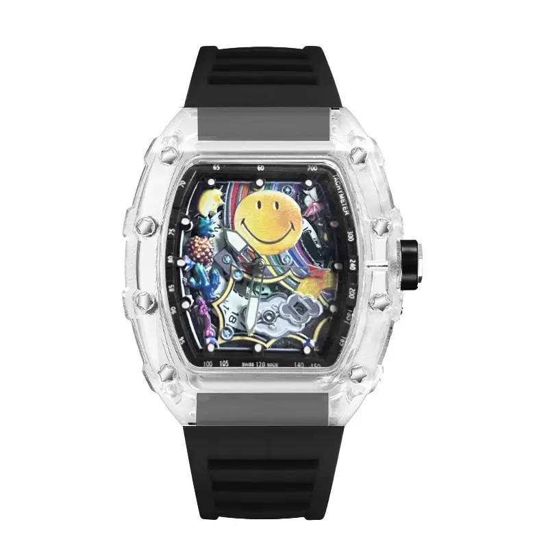 Smiley Richard Series Men's Watch Casual Fashion Quartz Watch Domineering Luminous Barrel-Shaped Watch Foreign Trade Hot Model