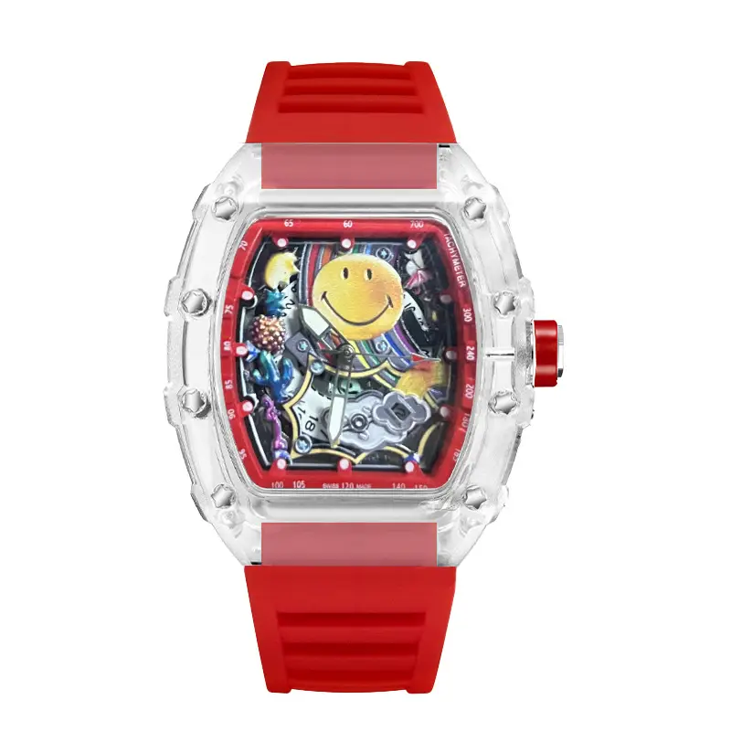 Smiley Richard Series Men's Watch Casual Fashion Quartz Watch Domineering Luminous Barrel-Shaped Watch Foreign Trade Hot Model