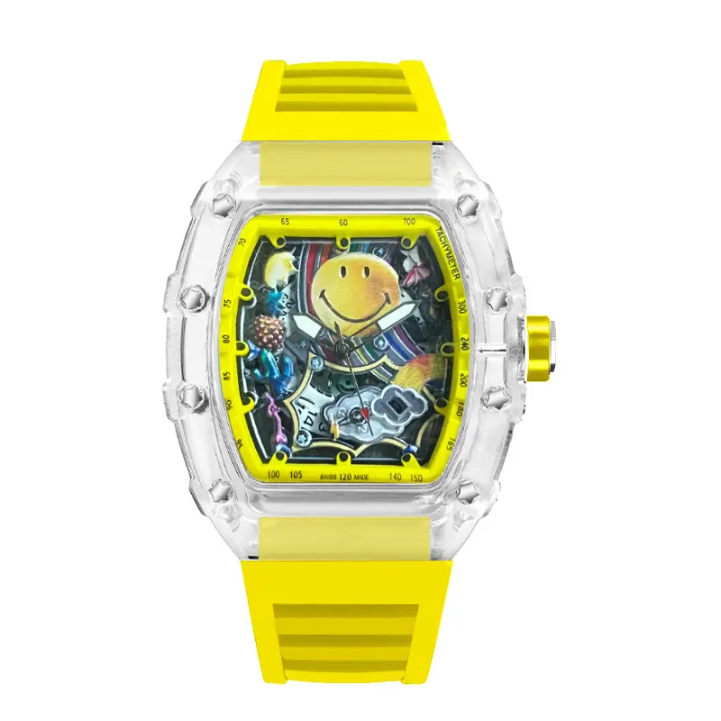 Smiley Richard Series Men's Watch Casual Fashion Quartz Watch Domineering Luminous Barrel-Shaped Watch Foreign Trade Hot Model