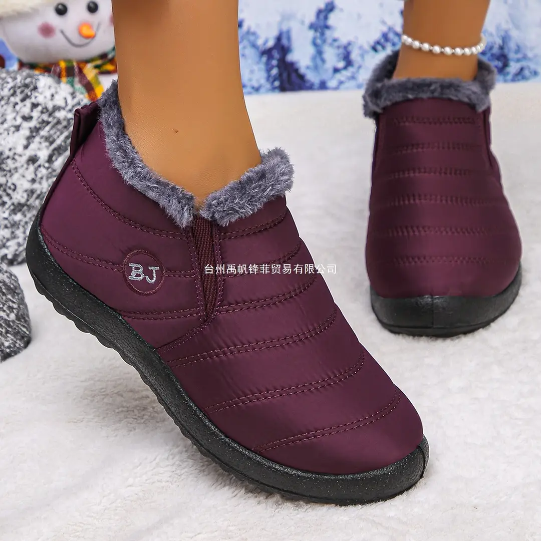 European and American Cross-Border Foreign Trade Large Size Cotton Shoes, Same Style Thickened Middle-Aged and Elderly Cross-Border Warm Plus Velvet Snow Boots Wholesale Large Size - Image 11