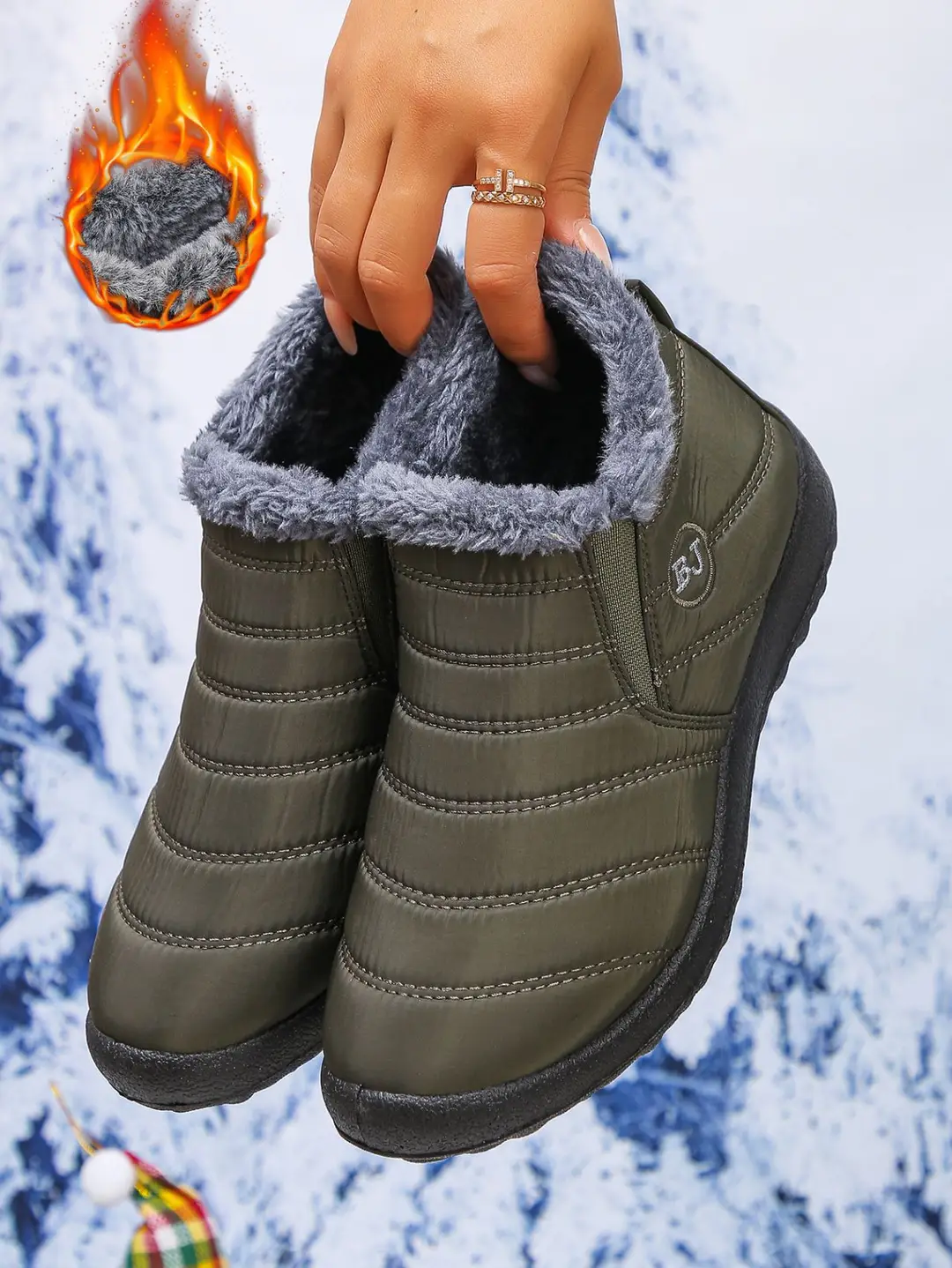 European and American Cross-Border Foreign Trade Large Size Cotton Shoes, Same Style Thickened Middle-Aged and Elderly Cross-Border Warm Plus Velvet Snow Boots Wholesale Large Size — feature 11