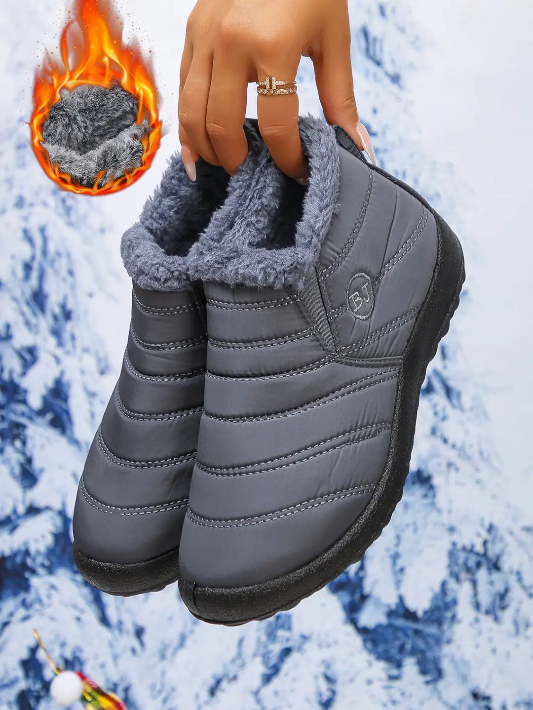 European and American Cross-Border Foreign Trade Large Size Cotton Shoes, Same Style Thickened Middle-Aged and Elderly Cross-Border Warm Plus Velvet Snow Boots Wholesale Large Size — feature 15