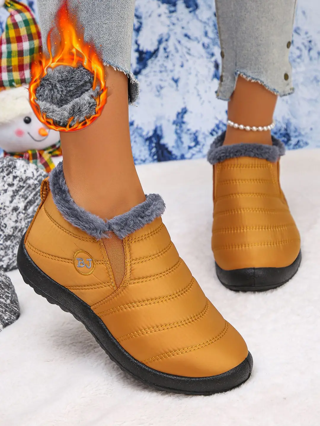 European and American Cross-Border Foreign Trade Large Size Cotton Shoes, Same Style Thickened Middle-Aged and Elderly Cross-Border Warm Plus Velvet Snow Boots Wholesale Large Size — feature 4