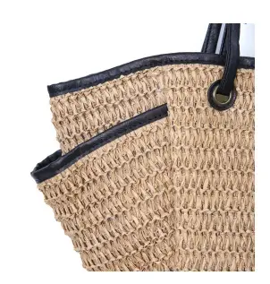 Women Straw Bag Large Capacity Shoulder Bag for Seaside Vacation — feature 9