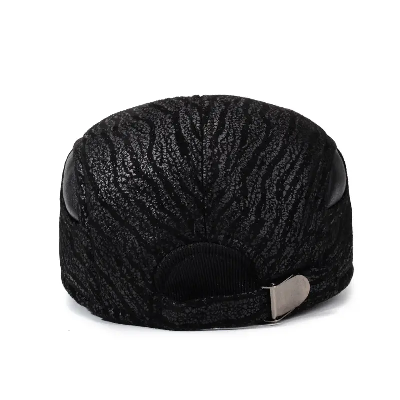 Men's Black Knitted Peaked Cap Winter Casual Hat - Image 4
