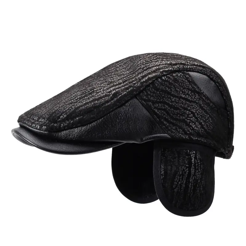Men's Black Knitted Peaked Cap Winter Casual Hat - Image 6