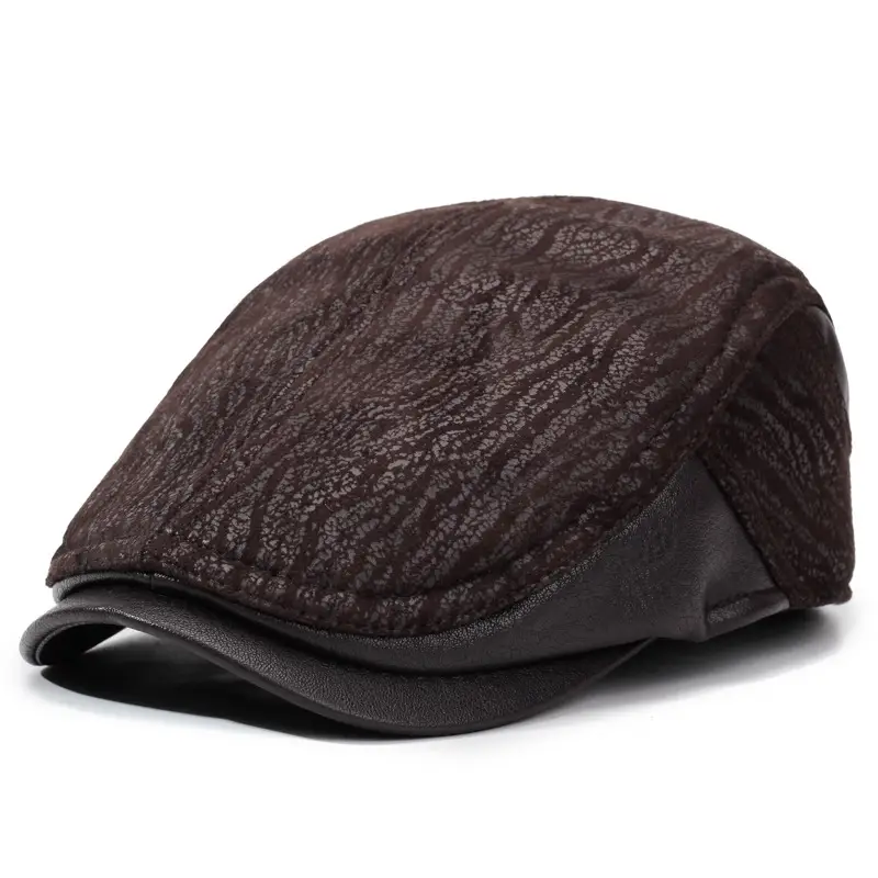 Men's Black Knitted Peaked Cap Winter Casual Hat - Image 2