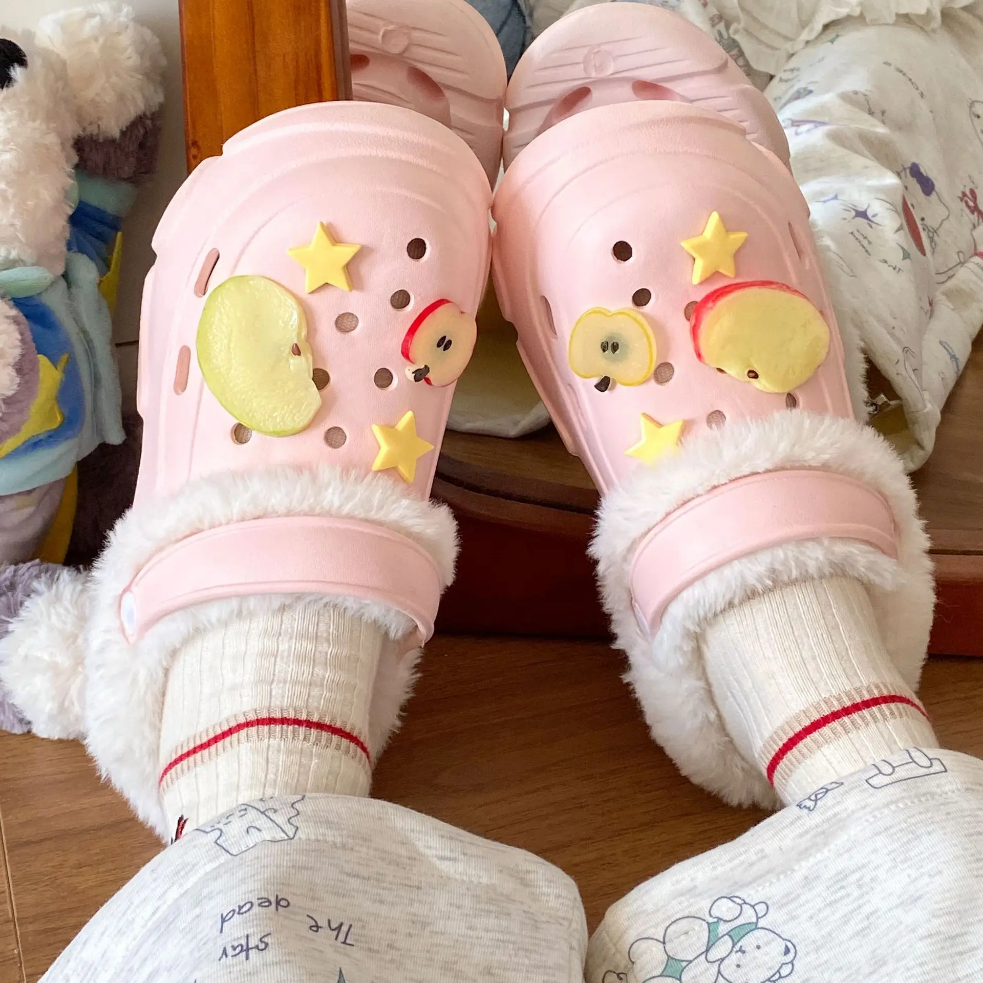 Winter Detachable Cotton Slippers for Women with Furry Toe - Image 6
