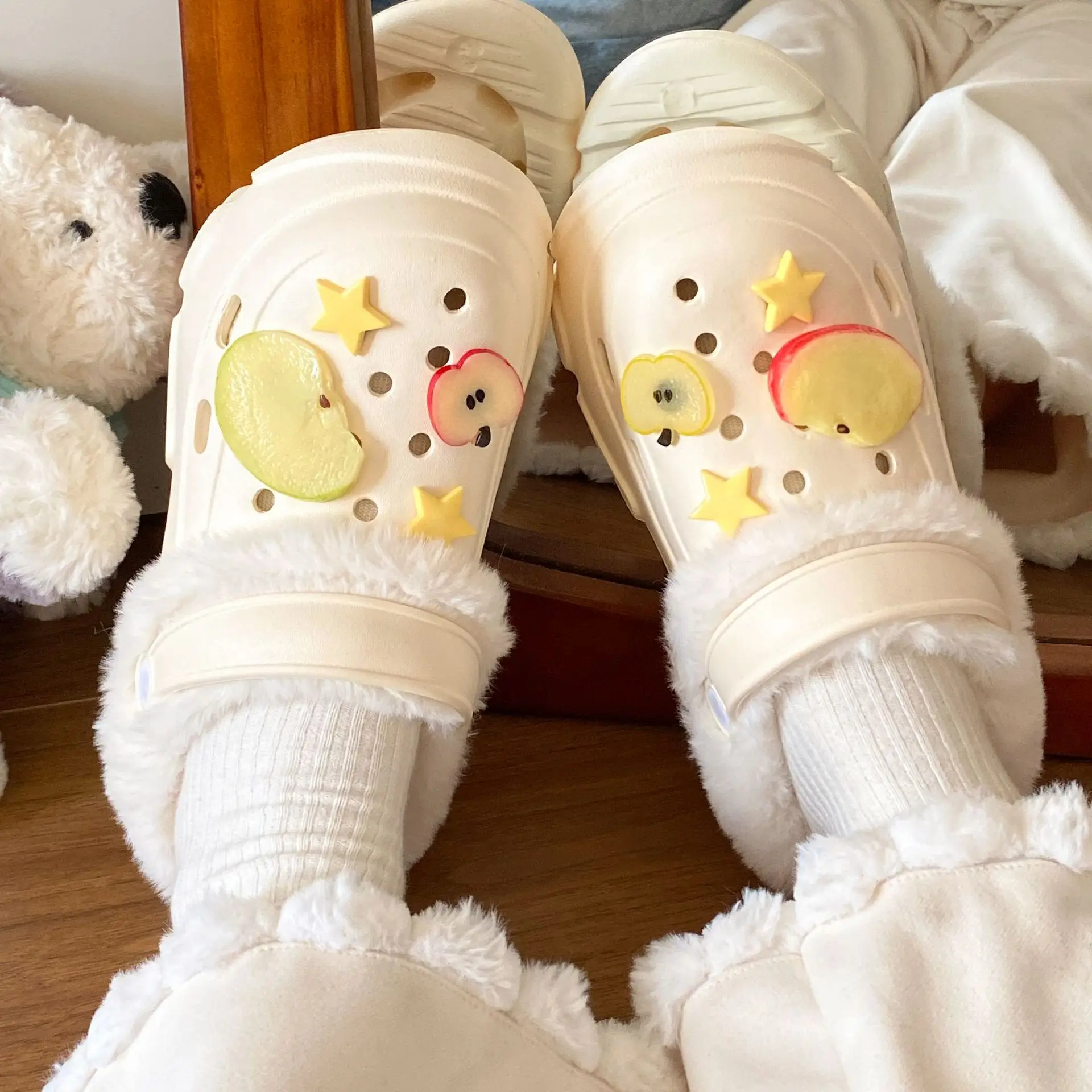Winter Detachable Cotton Slippers for Women with Furry Toe - Image 7