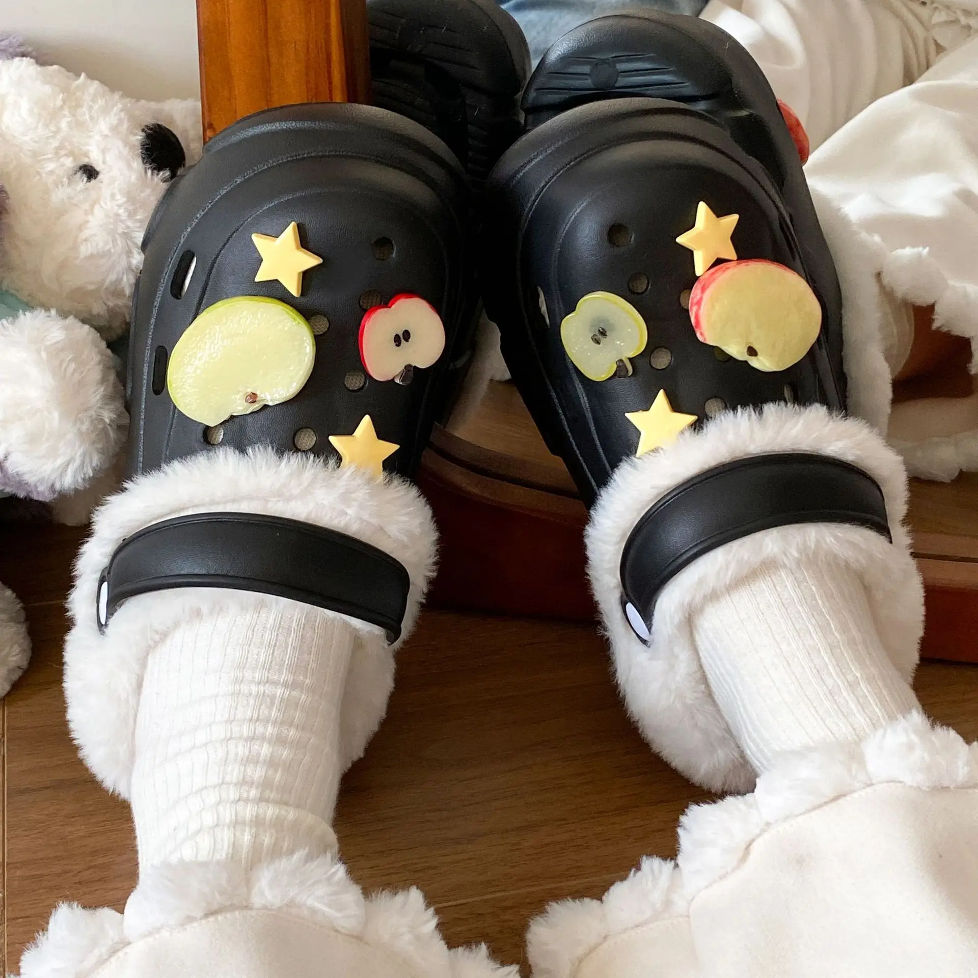 Winter Detachable Cotton Slippers for Women with Furry Toe - Image 8