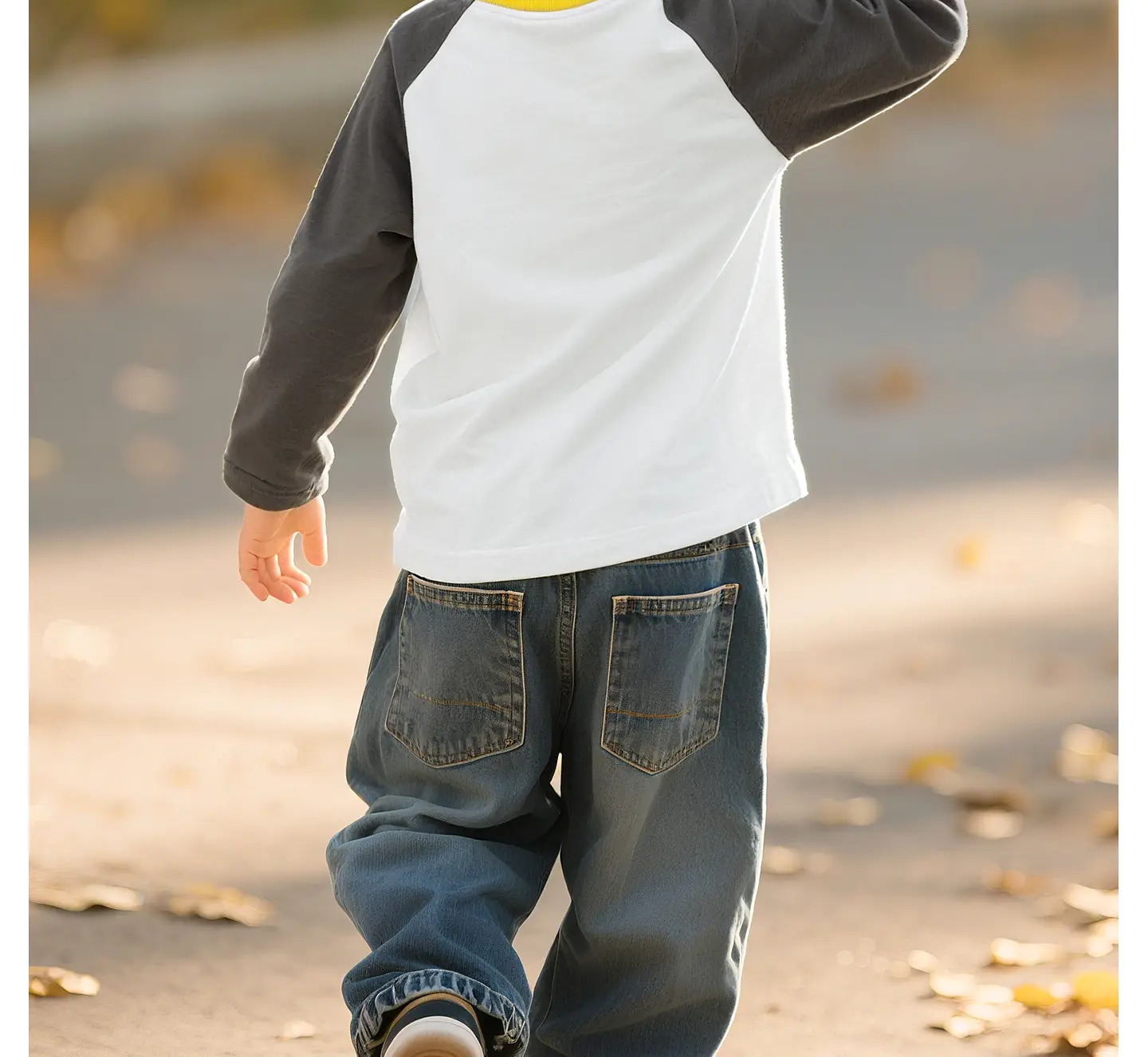 Jingqi Kids T-Shirt Long Sleeve Cotton White Yellow — feature 19