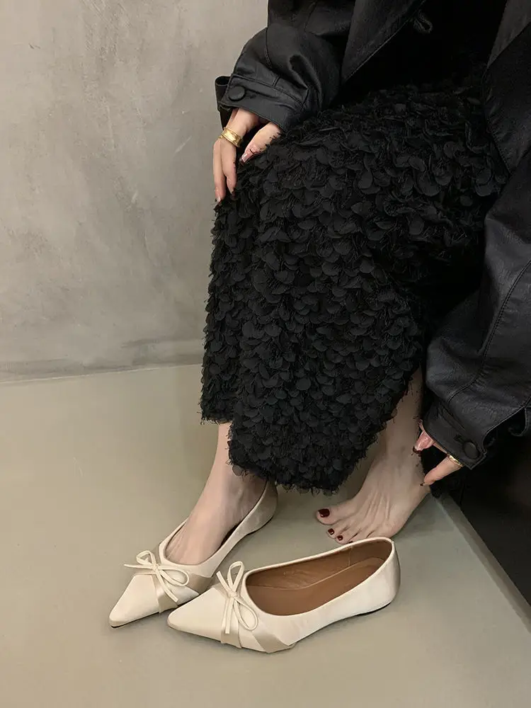 French-Style Gentle Bow Shallow Mouth Single Shoes for Petite Women, New Autumn Evening Shoes to Match Dresses — feature 11