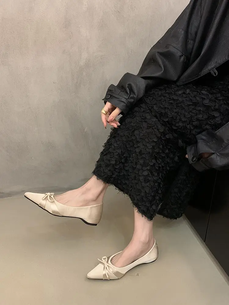 French-Style Gentle Bow Shallow Mouth Single Shoes for Petite Women, New Autumn Evening Shoes to Match Dresses — feature 13