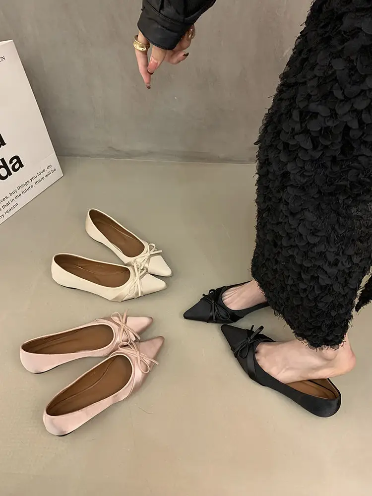 French-Style Gentle Bow Shallow Mouth Single Shoes for Petite Women, New Autumn Evening Shoes to Match Dresses — feature 4