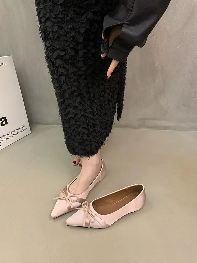 French-Style Gentle Bow Shallow Mouth Single Shoes for Petite Women, New Autumn Evening Shoes to Match Dresses — feature 9