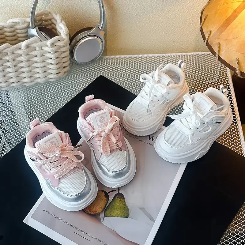 Girls Pink Chunky Sneakers 2025 Soft Sole
