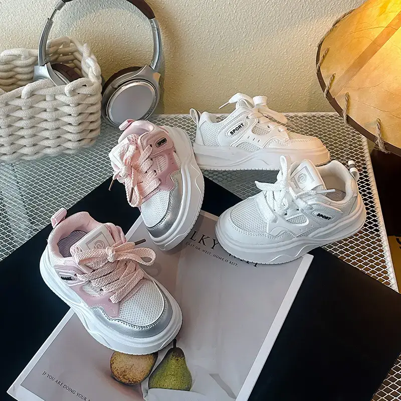 Girls Pink Chunky Sneakers 2025 Soft Sole