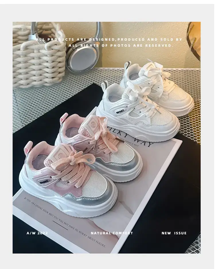 Girls Pink Chunky Sneakers 2025 Soft Sole — feature 1