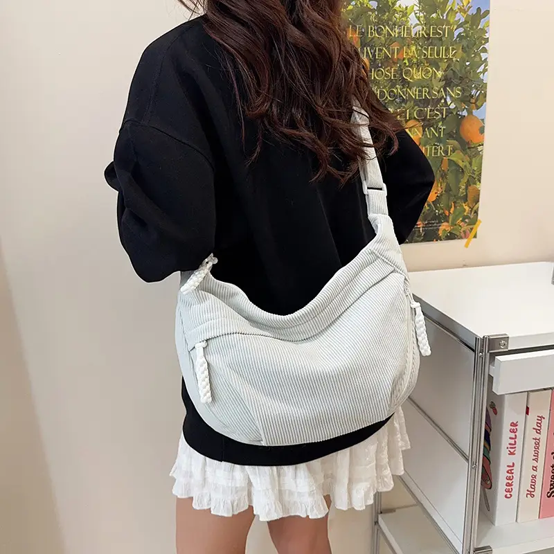 White Velvet Crossbody Bag for Women 2025 - Image 6