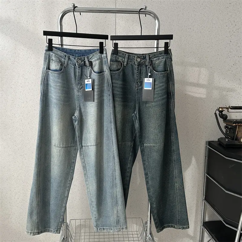 Dark Blue Wide Leg Jeans for Petite Women - Image 3