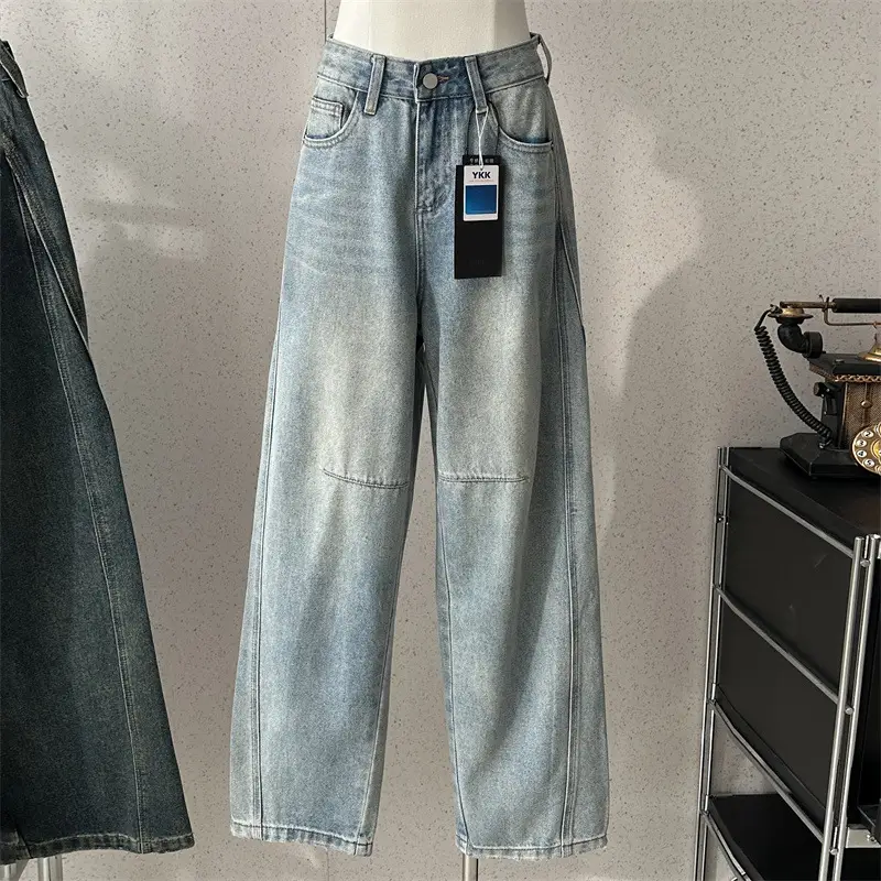 Dark Blue Wide Leg Jeans for Petite Women — feature 4