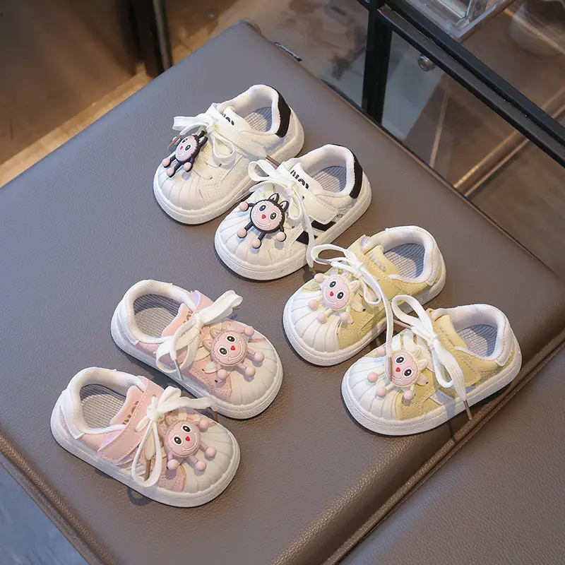 Baby Girl's Shoes, Baby Toddler Shoes, Spring & Fall Soft-Soled Fashionable Shoes for 1 to 3-Year-Old Baby Girls, Fashionable Soft Leather Shoes