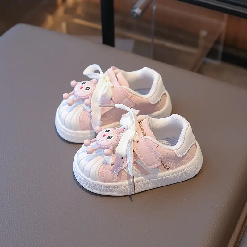 Baby Girl's Shoes, Baby Toddler Shoes, Spring & Fall Soft-Soled Fashionable Shoes for 1 to 3-Year-Old Baby Girls, Fashionable Soft Leather Shoes