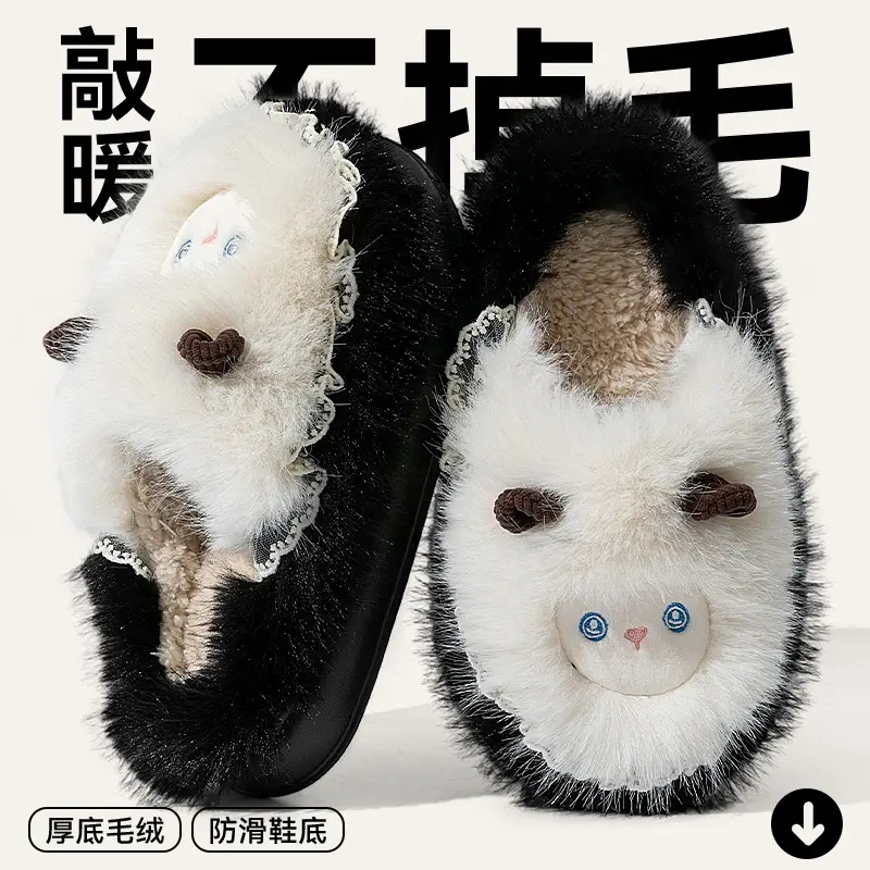 Thickened Cotton Slippers for Women 2025 New Autumn and Winter Indoor Home Silent Warm Anti-Slip Couple Cotton Shoes for Women - Image 10