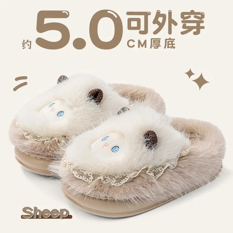 Thickened Cotton Slippers for Women 2025 New Autumn and Winter Indoor Home Silent Warm Anti-Slip Couple Cotton Shoes for Women - Image 2