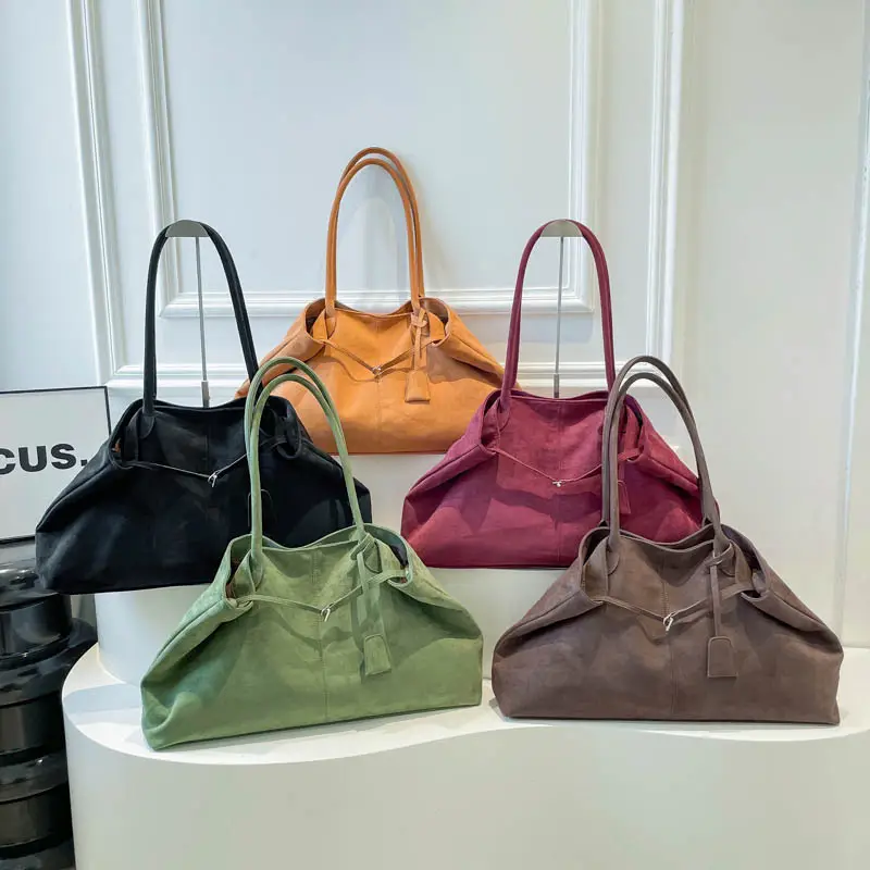 Women Retro Frosted Tote Bag Brown 2025 - Image 9