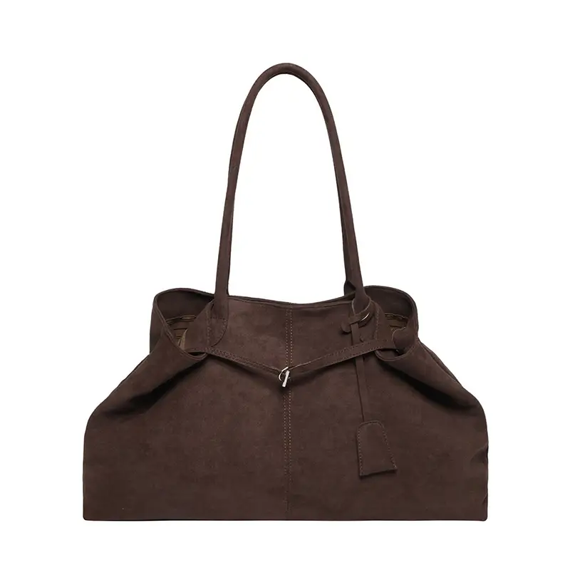 Women Retro Frosted Tote Bag Brown 2025 - Image 10