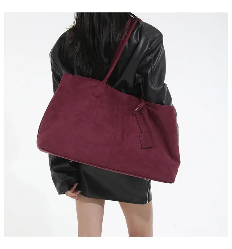 Women Retro Frosted Tote Bag Brown 2025 — feature 15