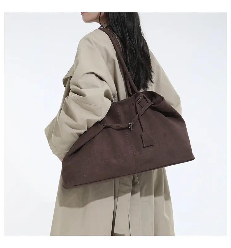 Women Retro Frosted Tote Bag Brown 2025 — feature 19