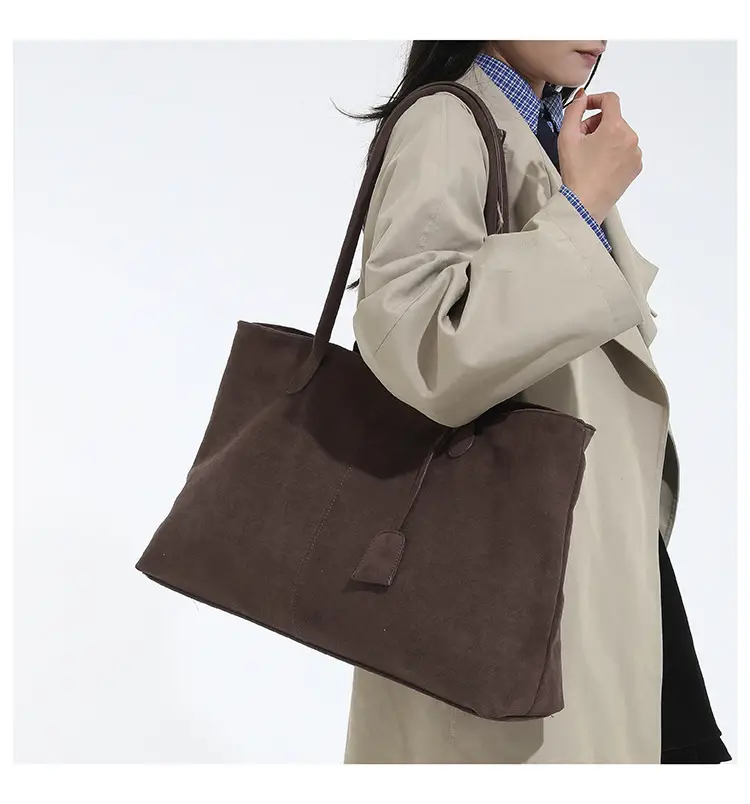 Women Retro Frosted Tote Bag Brown 2025 — feature 21