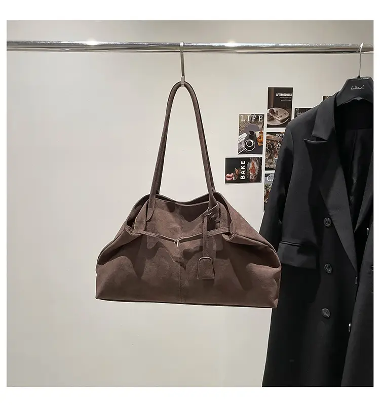 Women Retro Frosted Tote Bag Brown 2025 — feature 22