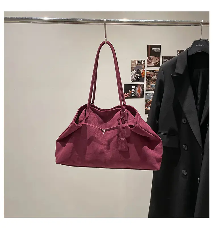 Women Retro Frosted Tote Bag Brown 2025 — feature 23
